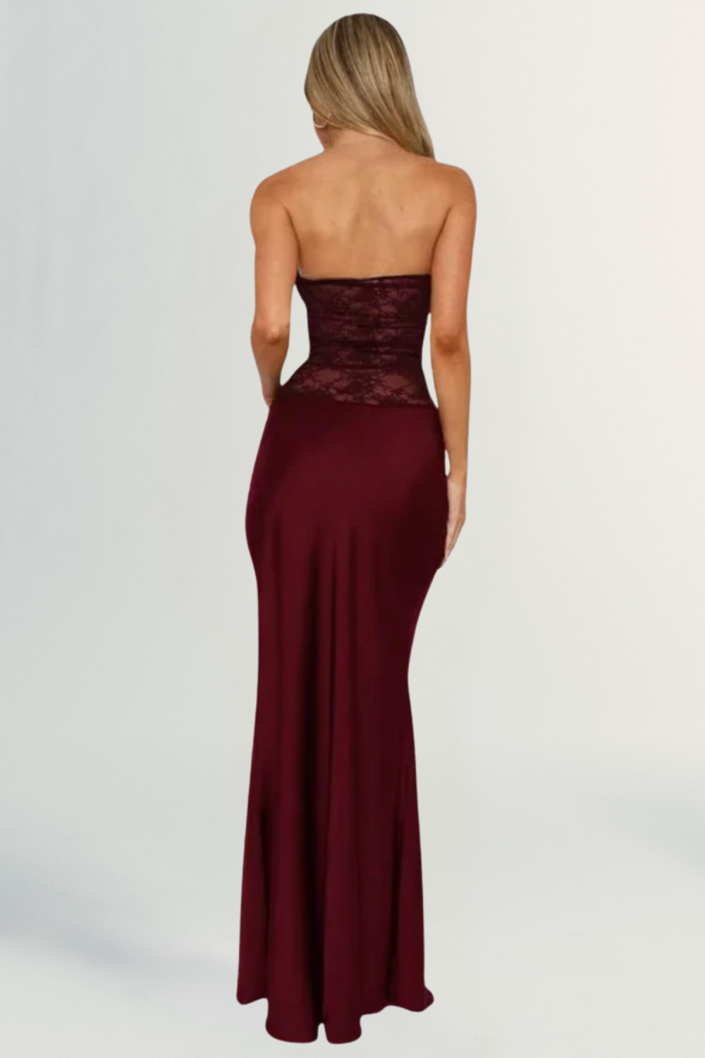 Amira | Women’s Strapless Lace Mermaid Maxi Dress