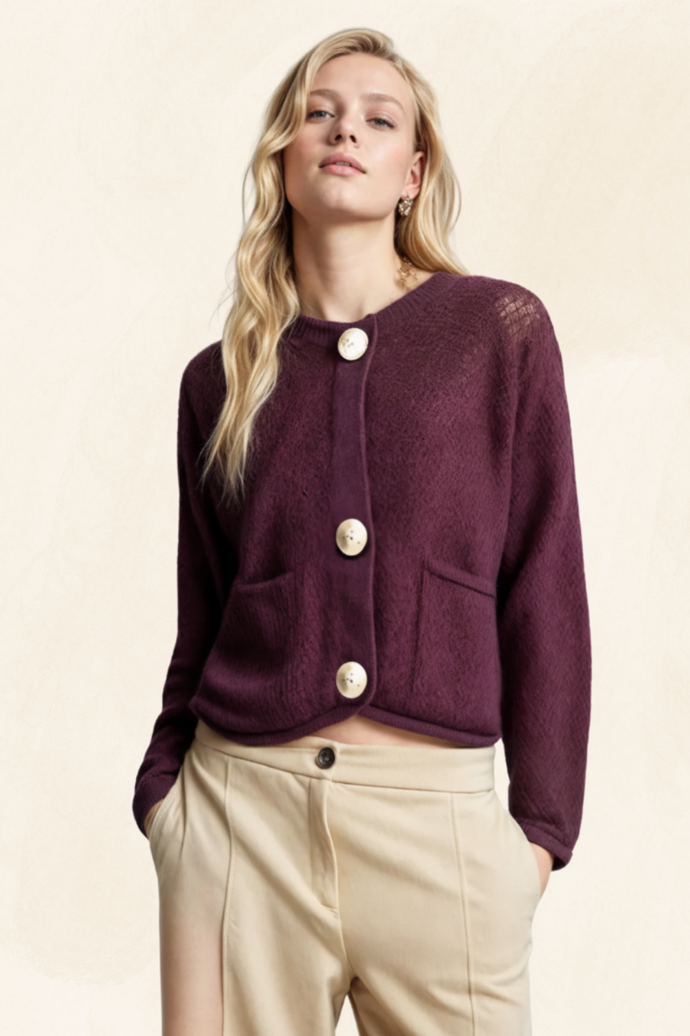 Céleste | Soft Knit Button-Down Cardigan