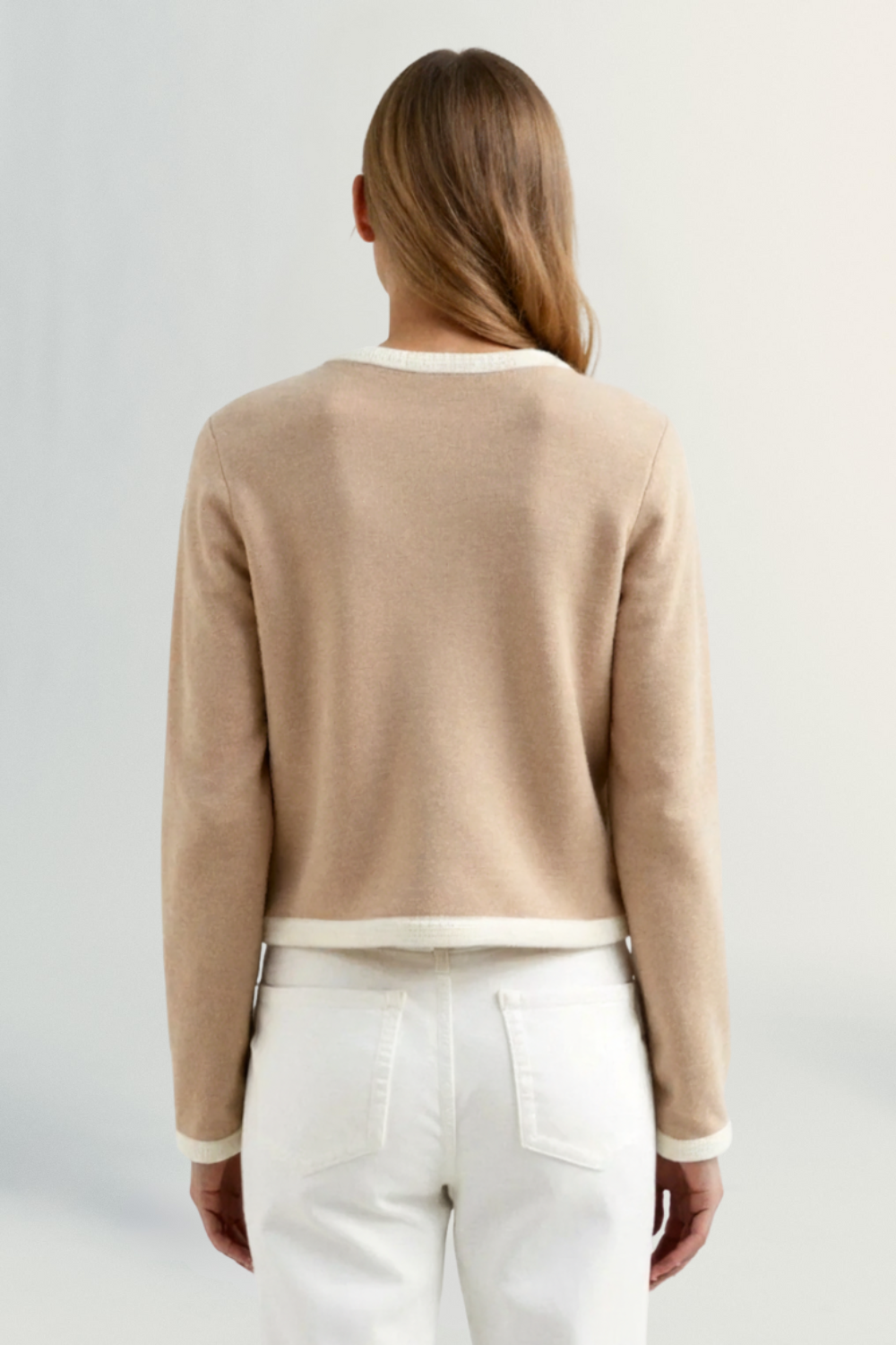 Eloise | Women's Cream-Trim Knit Cardigan