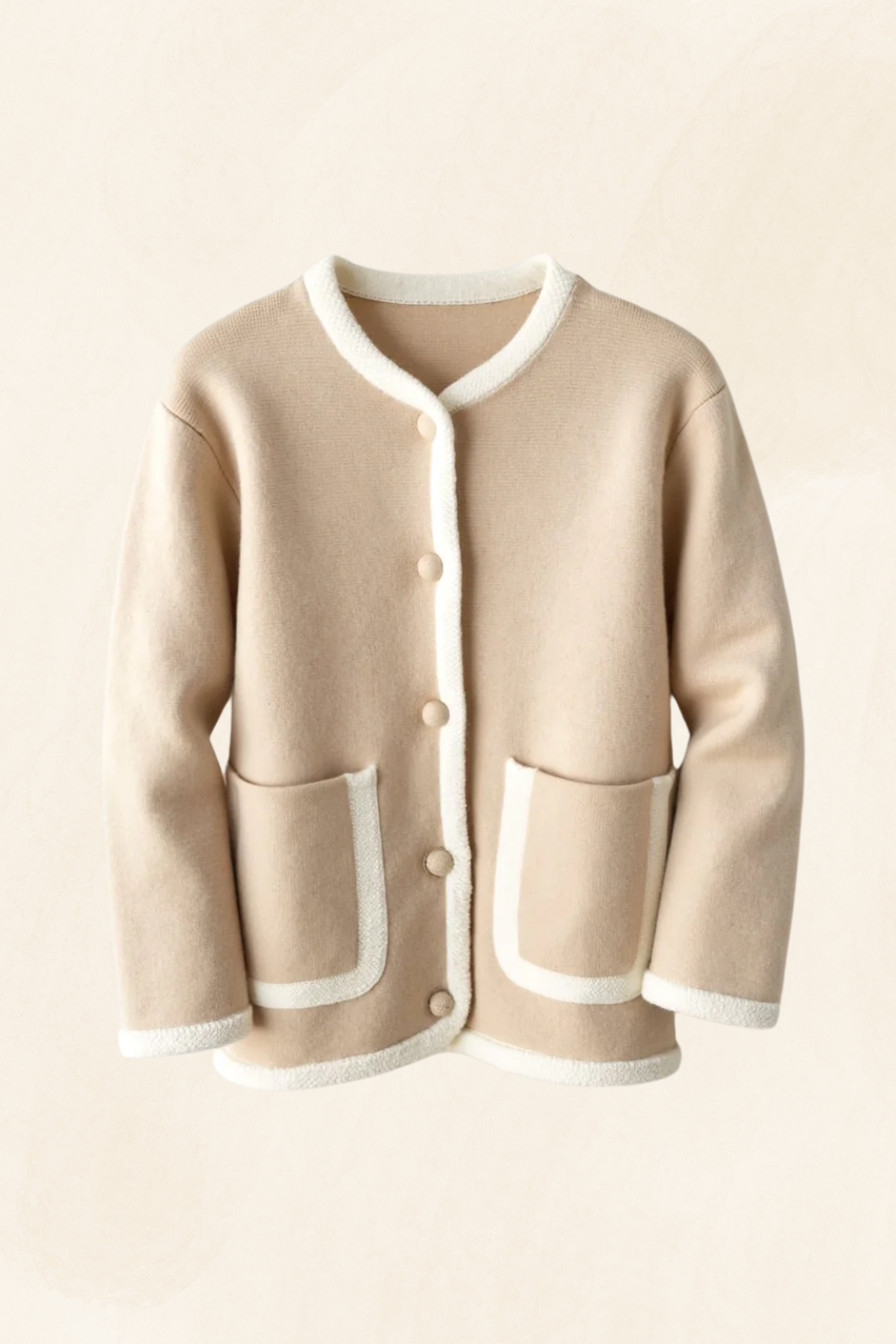 Eloise | Women's Cream-Trim Knit Cardigan