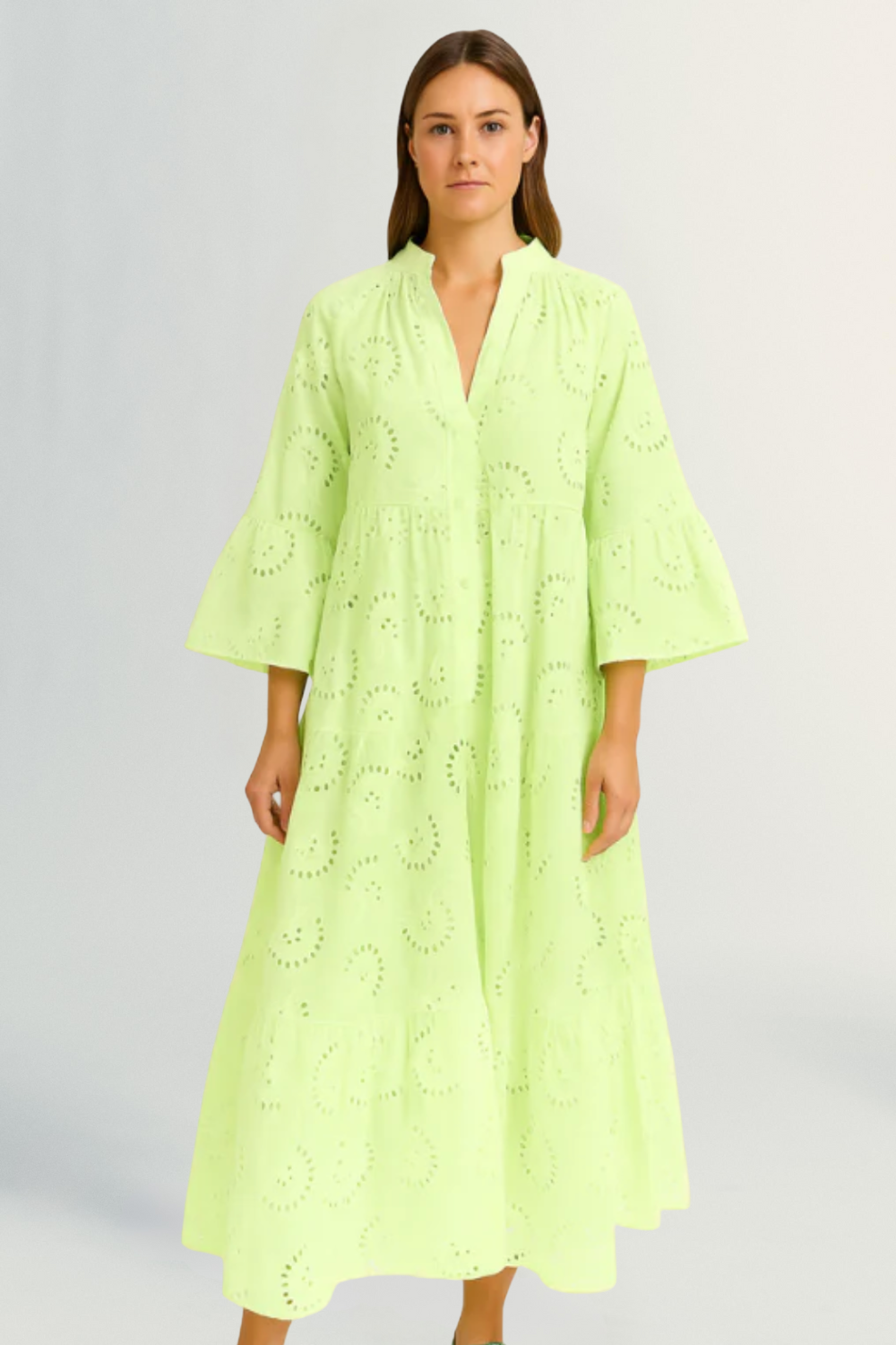 Léonie | Women’s Embroidered Cotton Maxi Dress