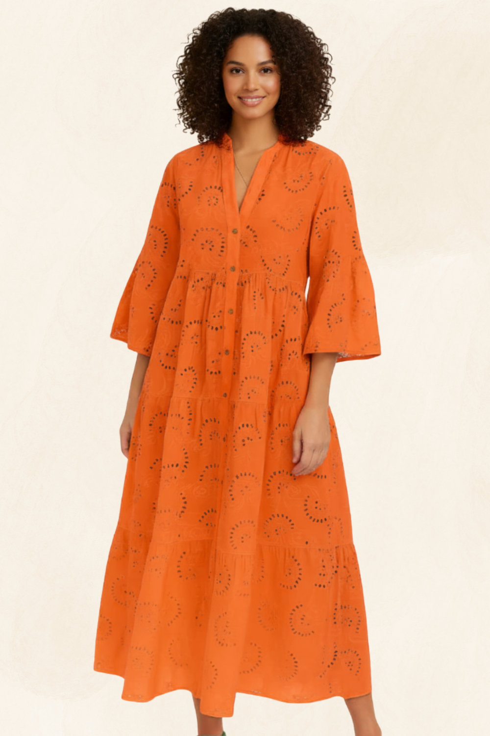 Léonie | Women’s Embroidered Cotton Maxi Dress