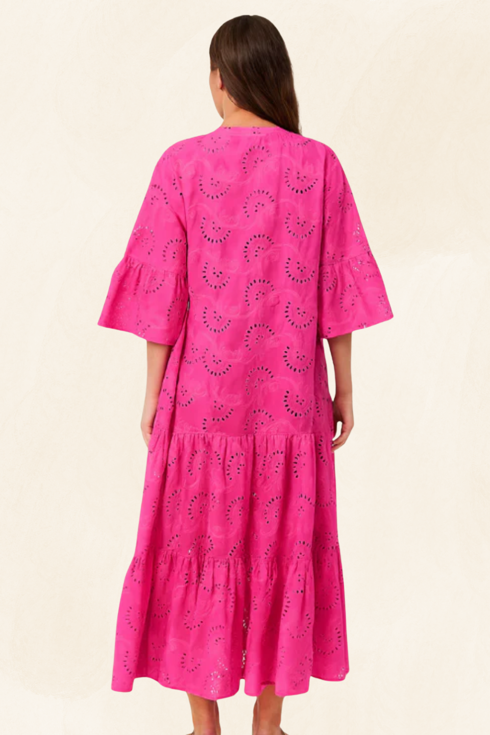 Léonie | Women’s Embroidered Cotton Maxi Dress