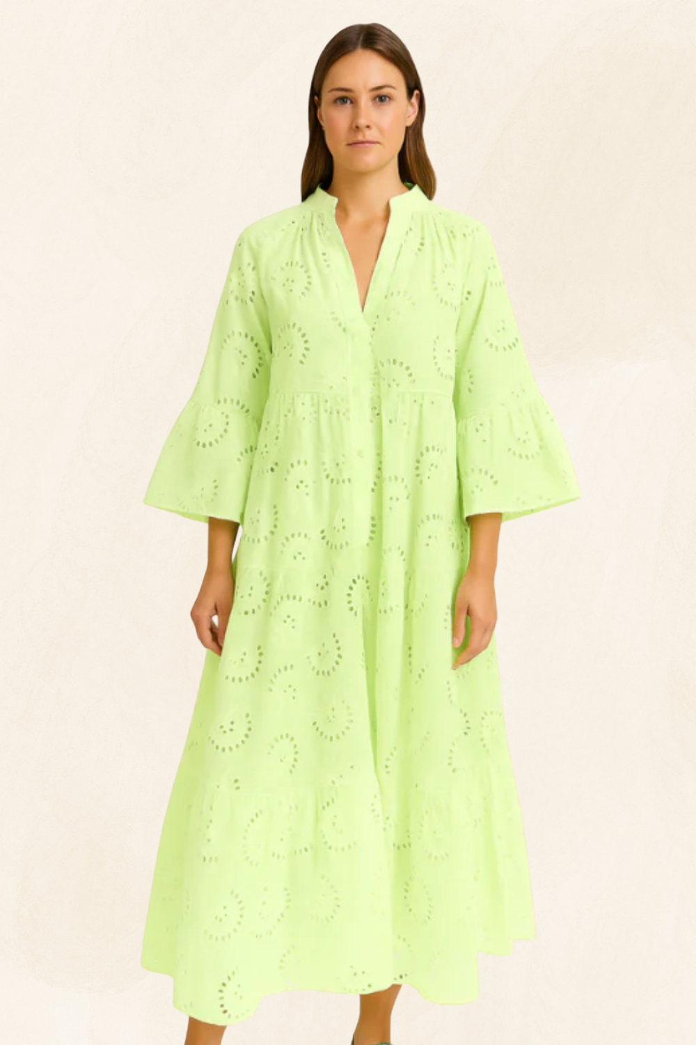 Léonie | Women’s Embroidered Cotton Maxi Dress