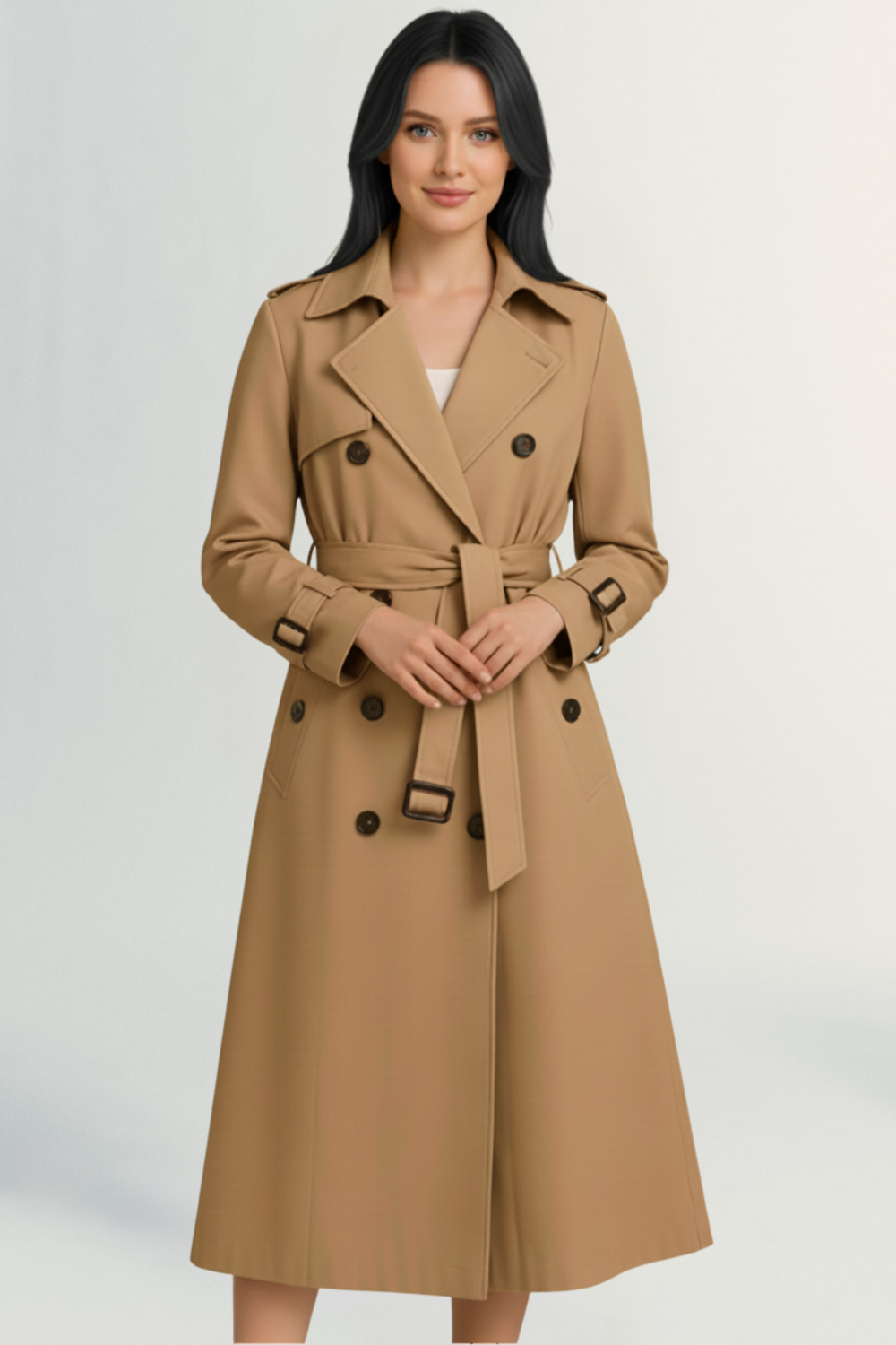 Parisienne Muse | Women's Luxe Tailored Trench Coat