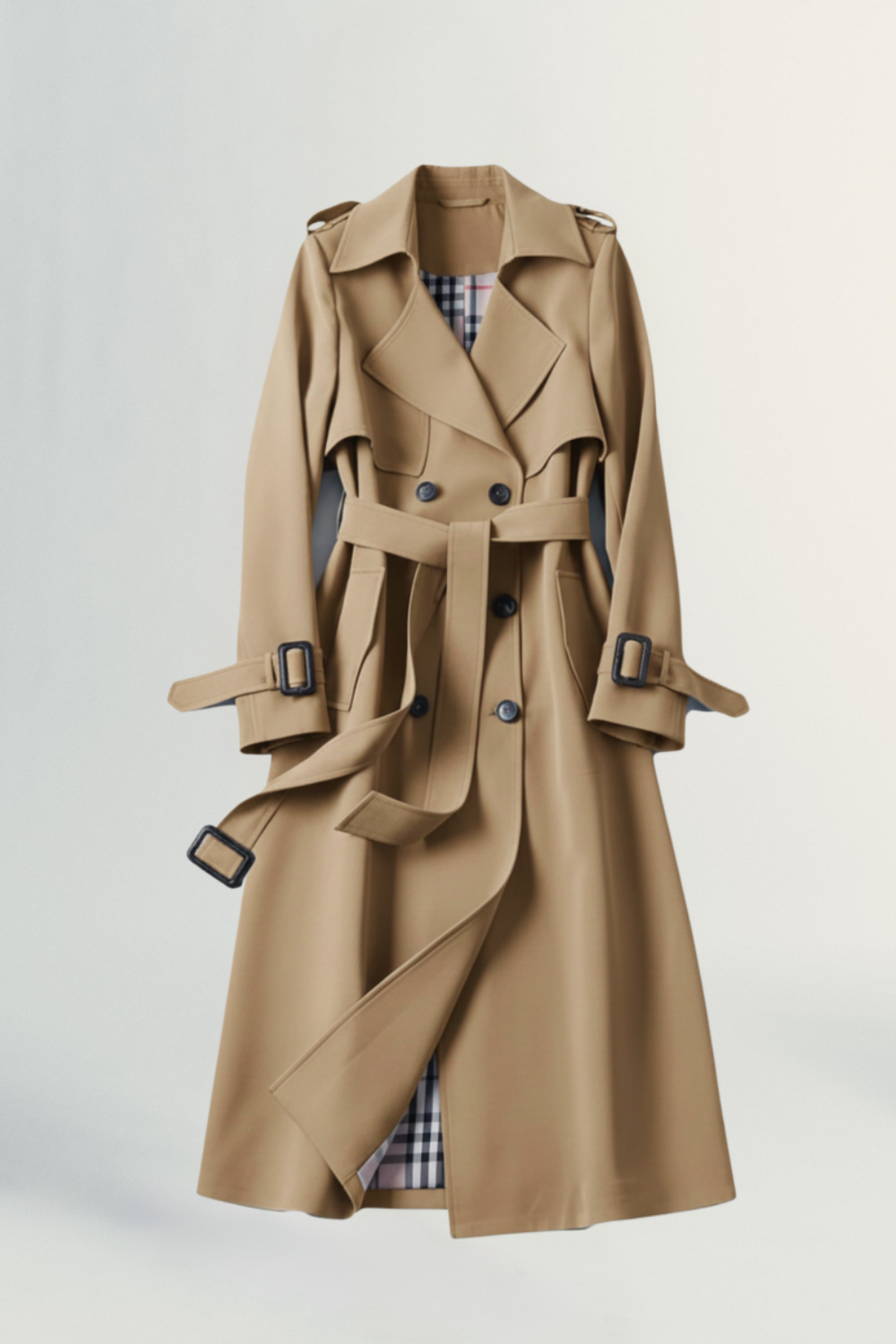 Parisienne Muse | Women's Luxe Tailored Trench Coat