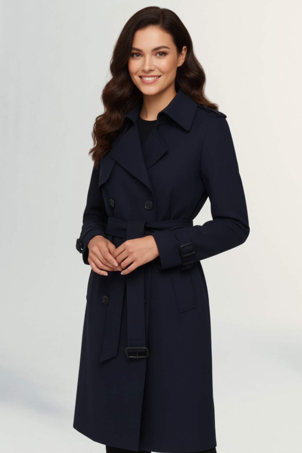 Parisienne Muse | Women's Luxe Tailored Trench Coat