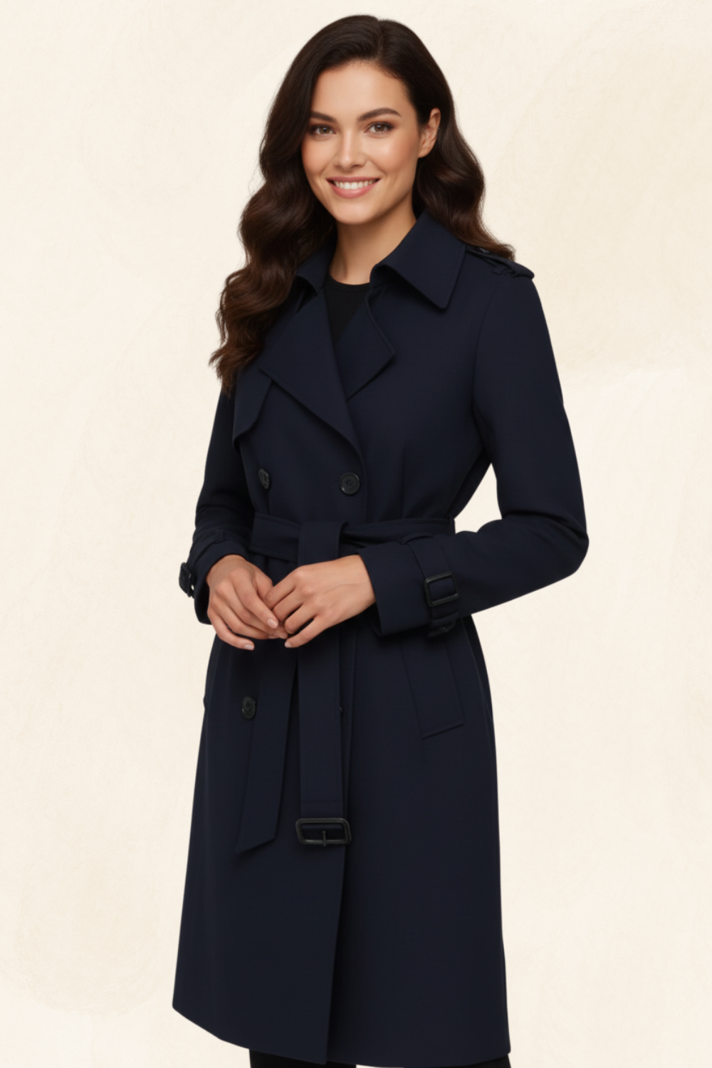 Parisienne Muse | Women's Luxe Tailored Trench Coat