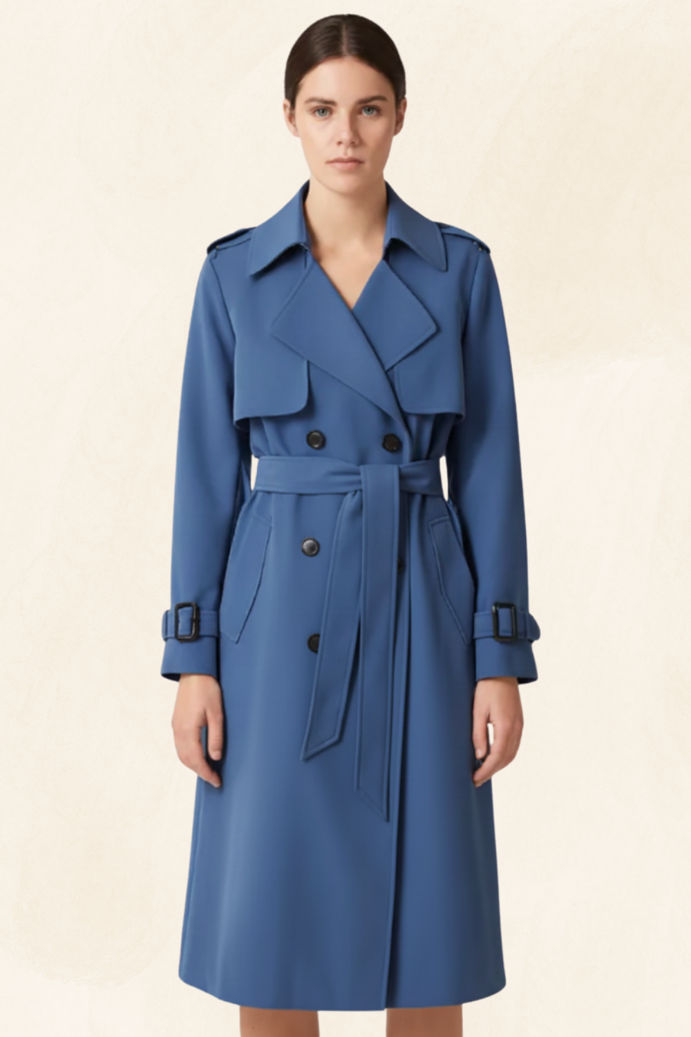 Parisienne Muse | Women's Luxe Tailored Trench Coat