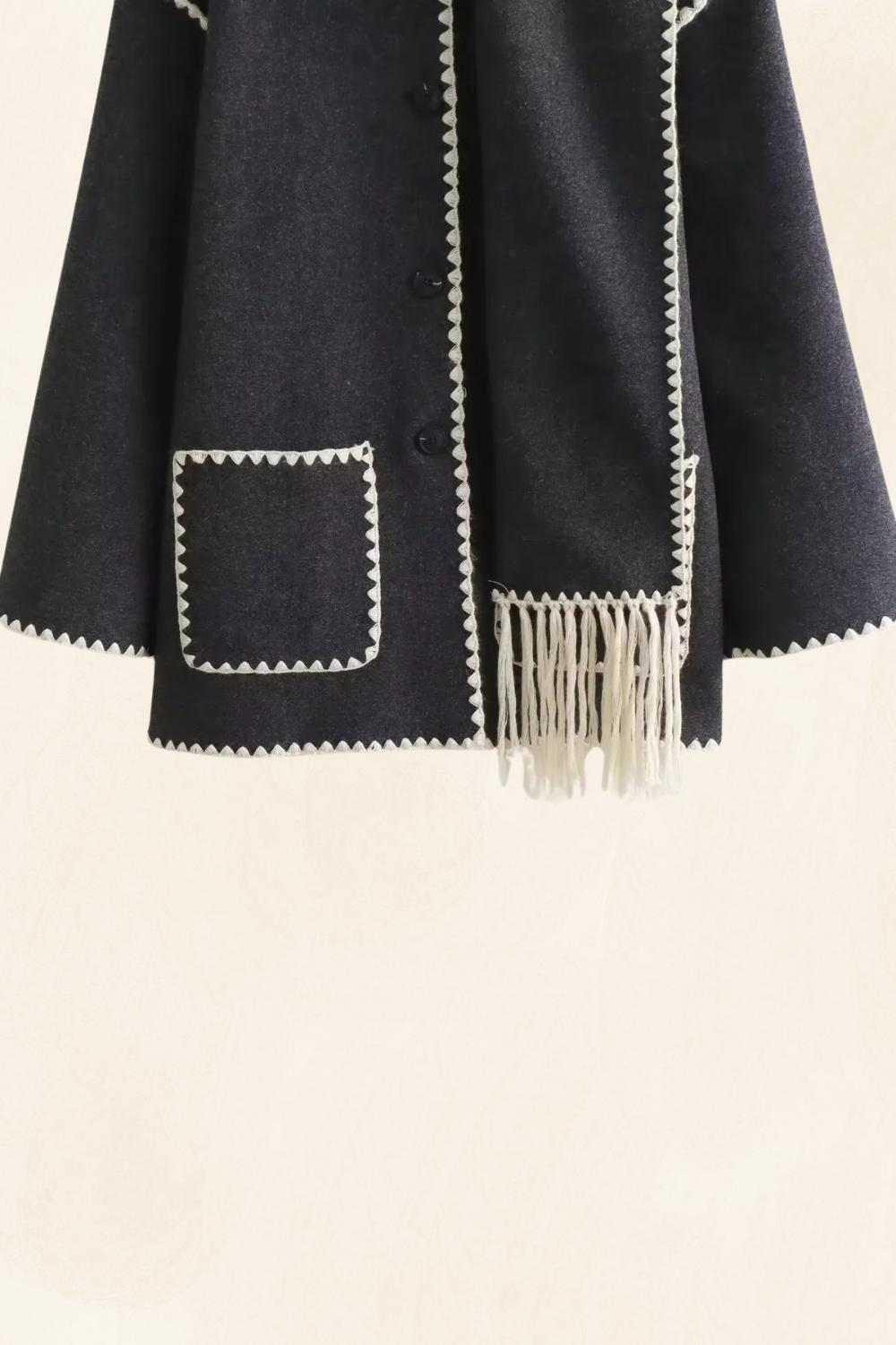 Roche Seraphine | Women's Wrapped Contrast Scarf Coat