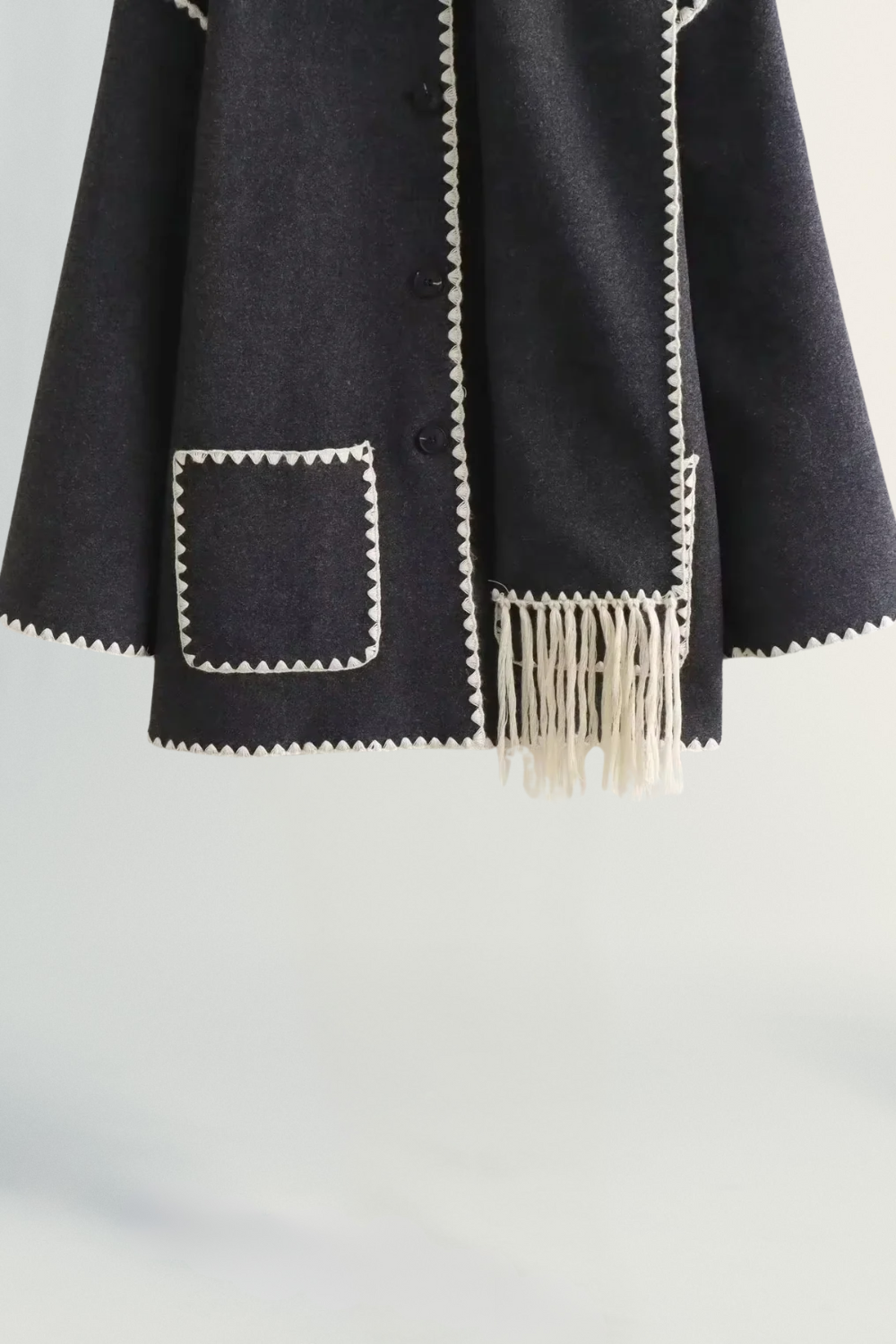 Roche Seraphine | Women's Wrapped Contrast Scarf Coat