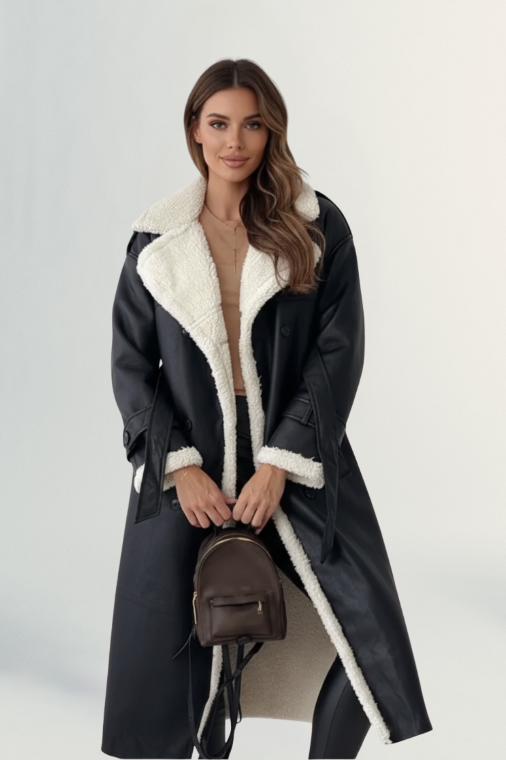 Sienna | Women’s Luxe Faux Shearling Long Coat