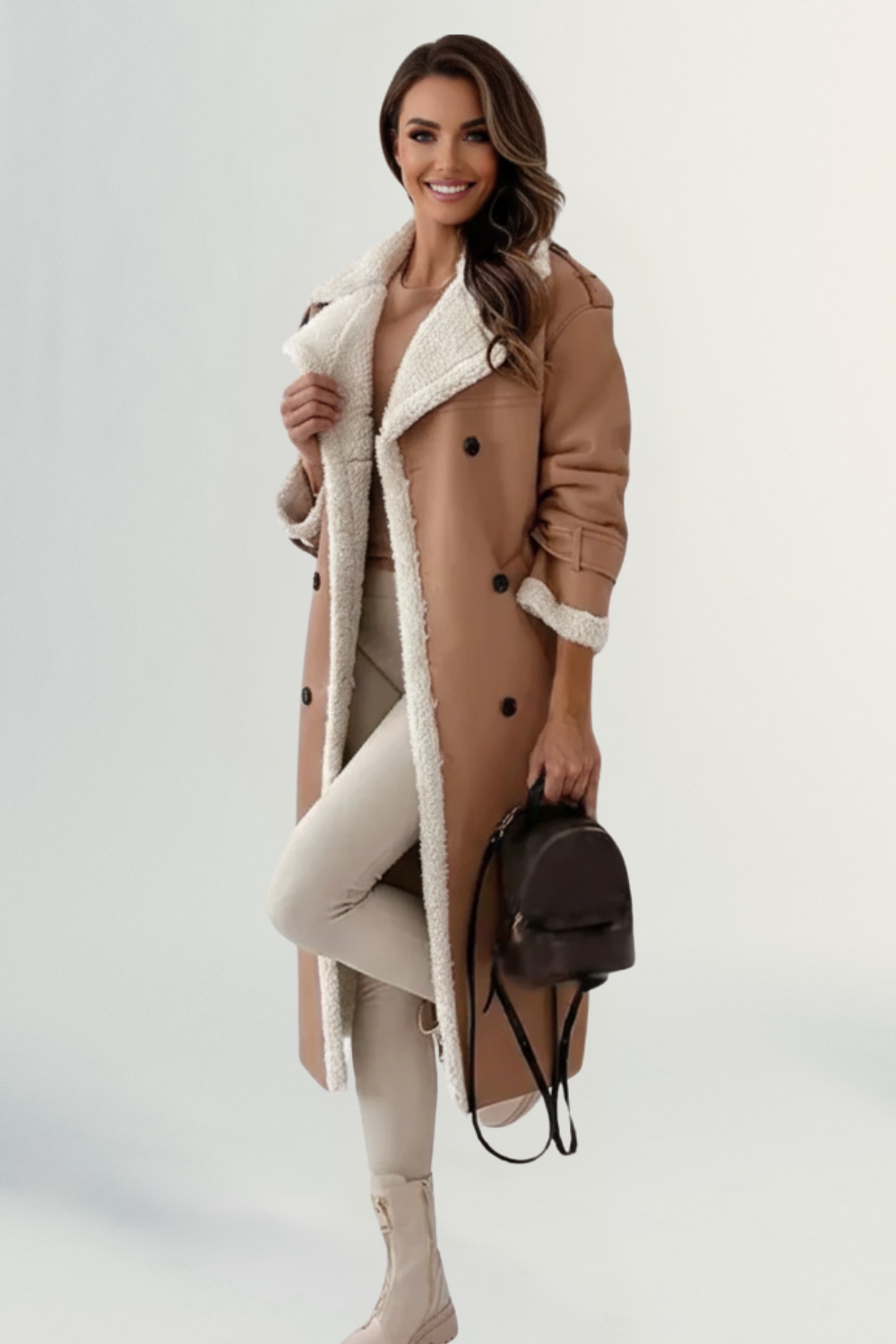 Sienna | Women’s Luxe Faux Shearling Long Coat
