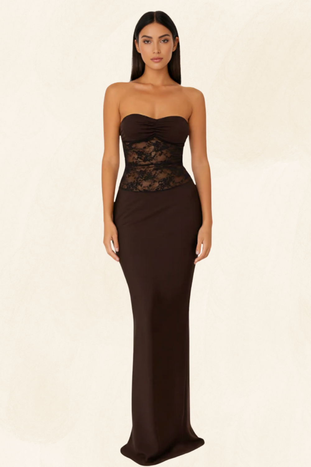 Amira | Women’s Strapless Lace Mermaid Maxi Dress