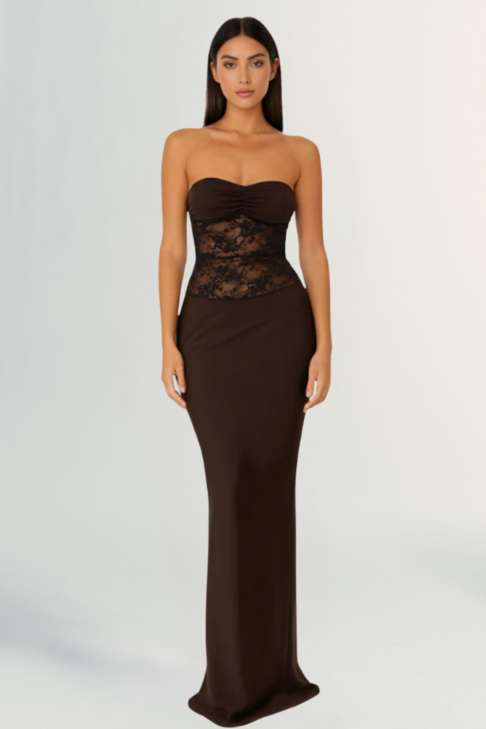 Amira | Women’s Strapless Lace Mermaid Maxi Dress