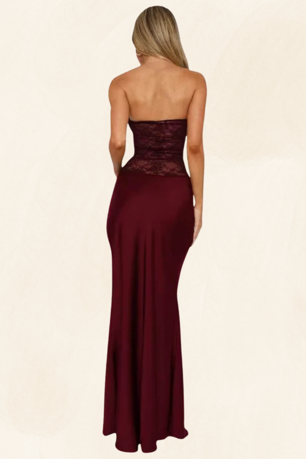 Amira | Women’s Strapless Lace Mermaid Maxi Dress