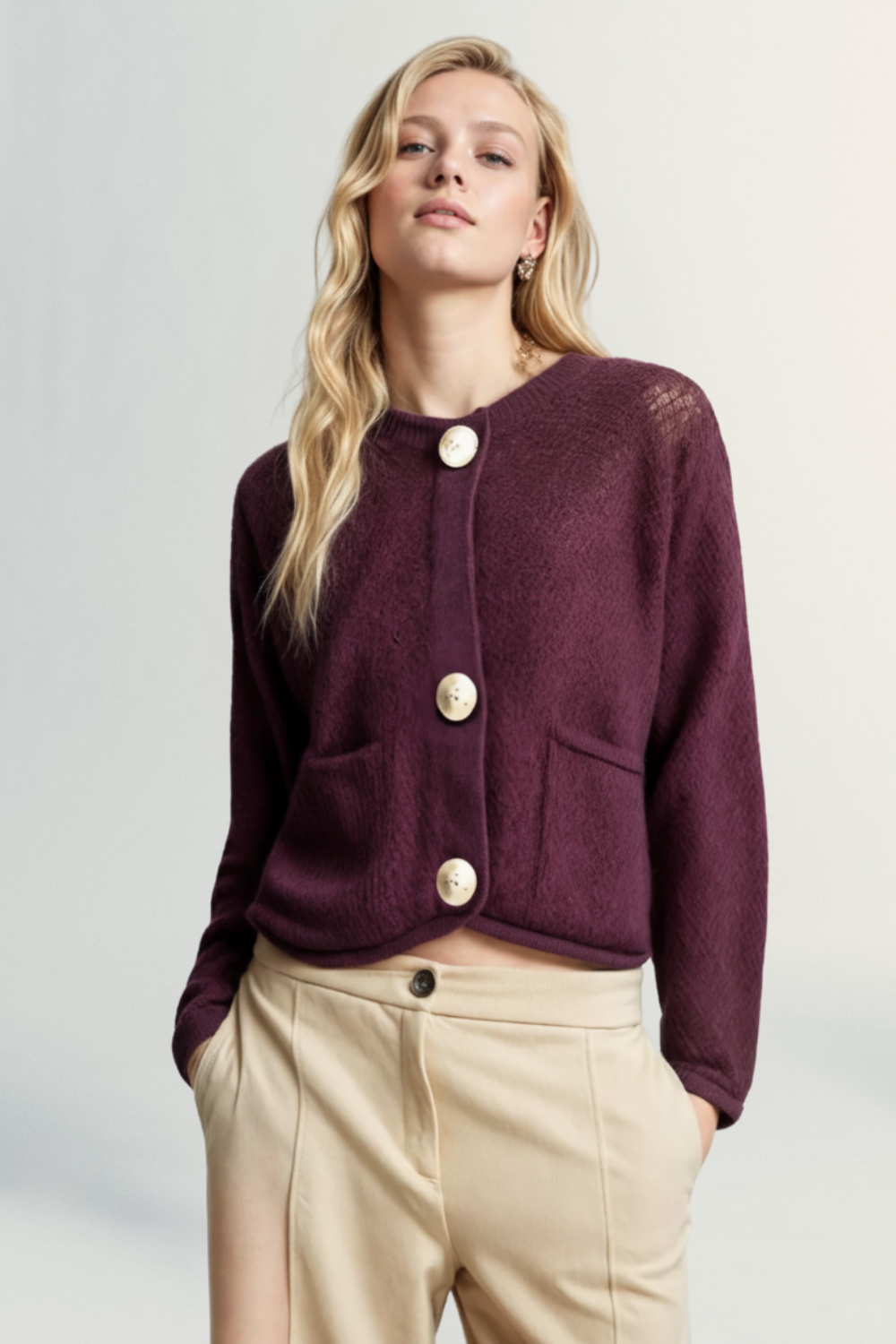 Céleste | Soft Knit Button-Down Cardigan