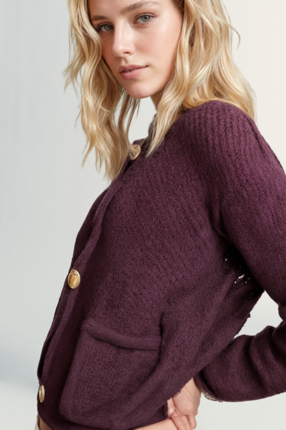 Céleste | Soft Knit Button-Down Cardigan