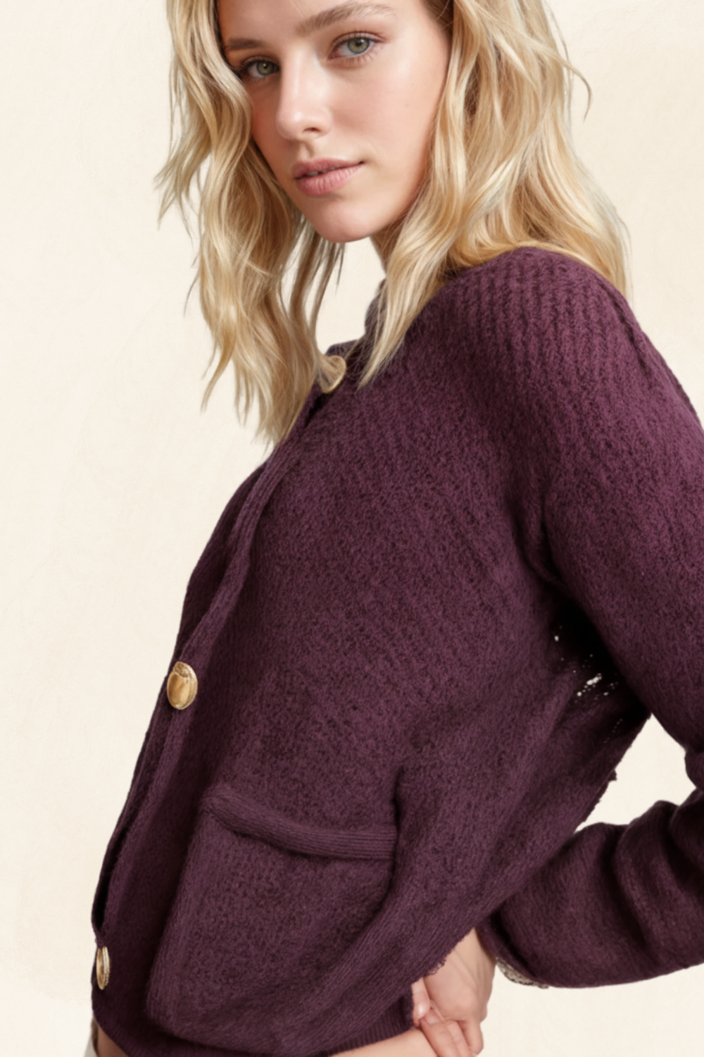 Céleste | Soft Knit Button-Down Cardigan