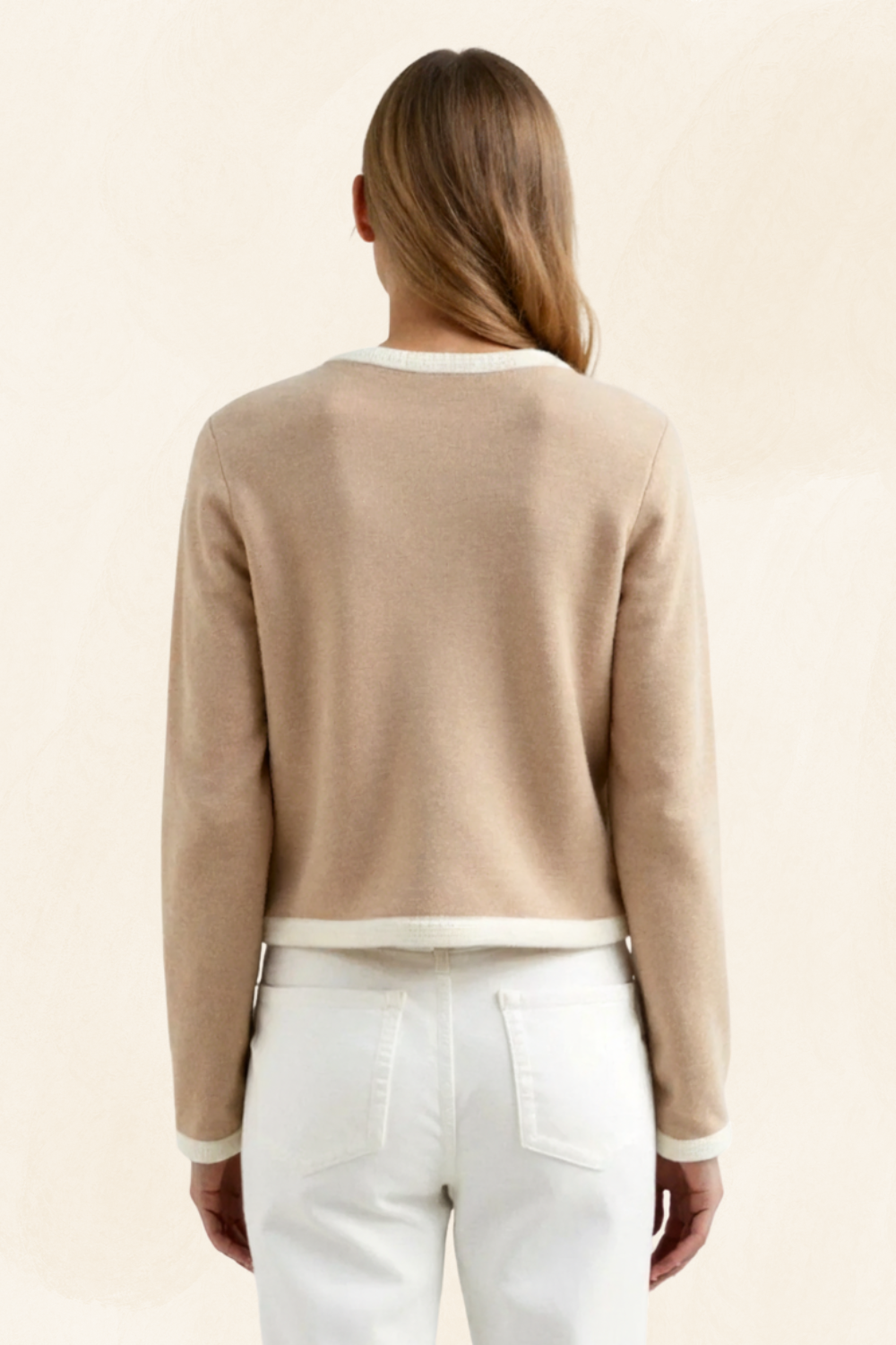 Eloise | Women's Cream-Trim Knit Cardigan