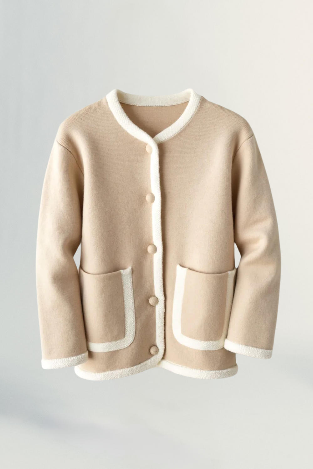 Eloise | Women's Cream-Trim Knit Cardigan