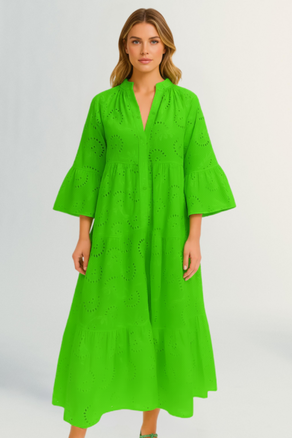 Léonie | Women’s Embroidered Cotton Maxi Dress