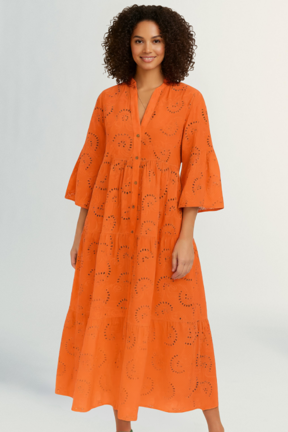 Léonie | Women’s Embroidered Cotton Maxi Dress