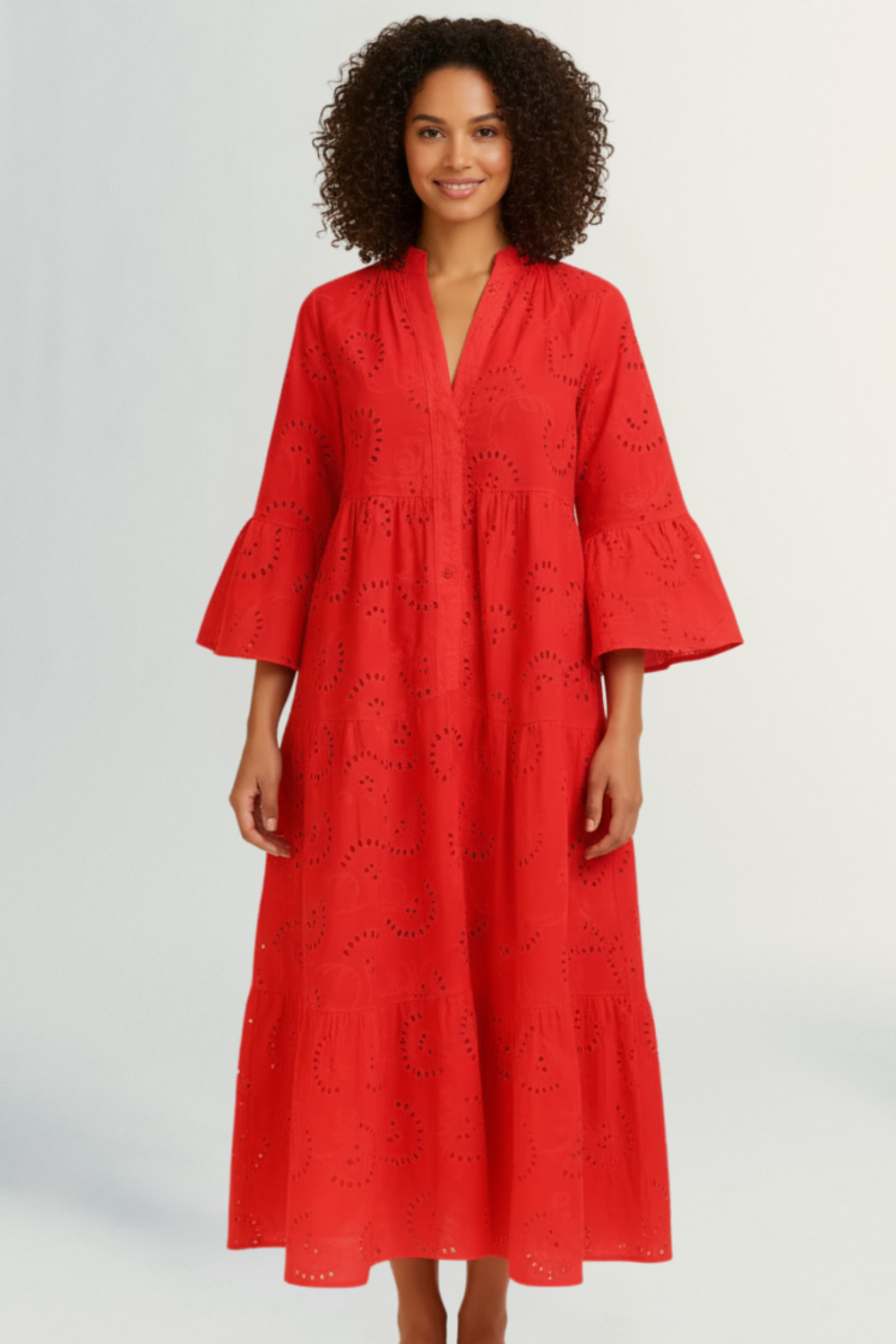 Léonie | Women’s Embroidered Cotton Maxi Dress