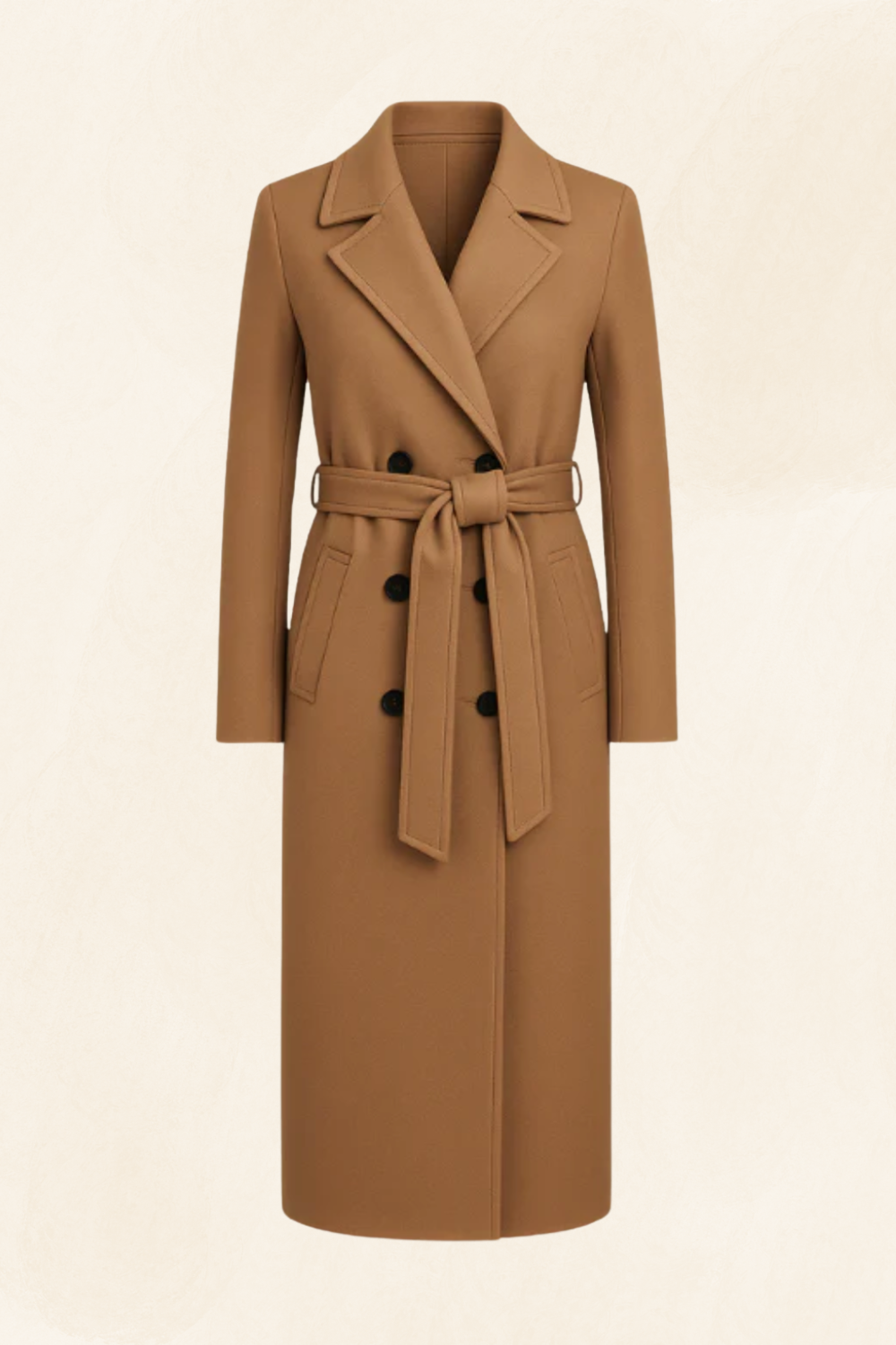 Noelle | Refined Belted Wool-Blend Trench Coat