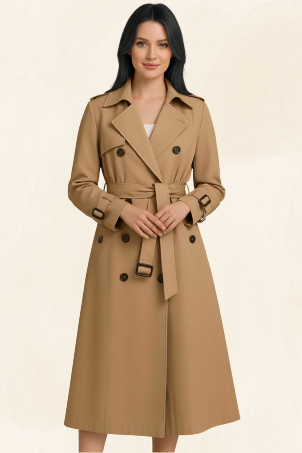 Parisienne Muse | Women's Luxe Tailored Trench Coat