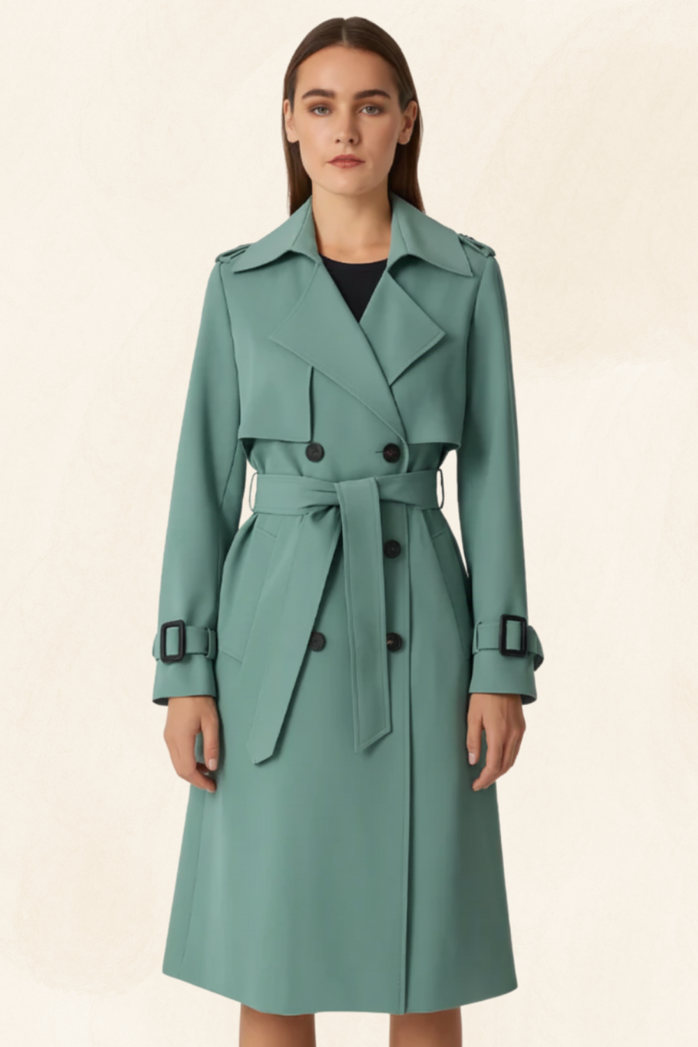 Parisienne Muse | Women's Luxe Tailored Trench Coat