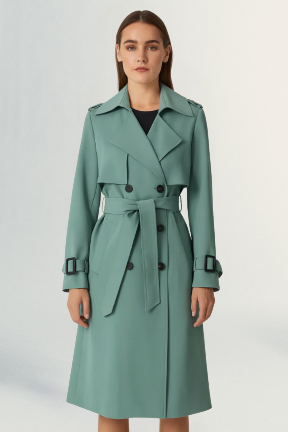 Parisienne Muse | Women's Luxe Tailored Trench Coat
