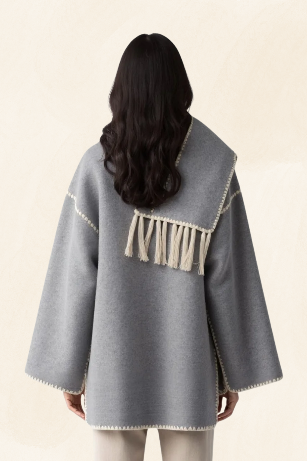 Roche Seraphine | Women's Wrapped Contrast Scarf Coat
