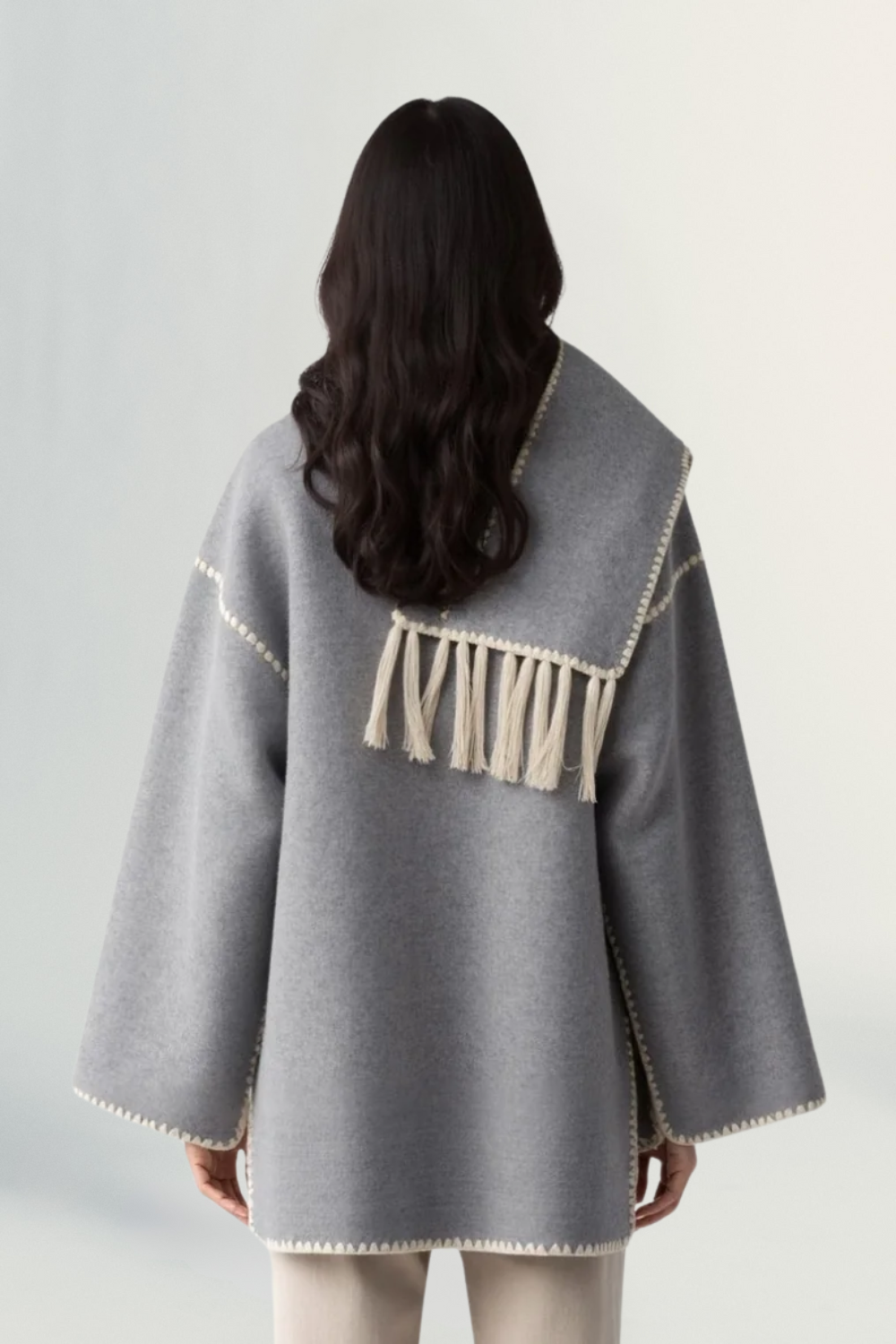 Roche Seraphine | Women's Wrapped Contrast Scarf Coat