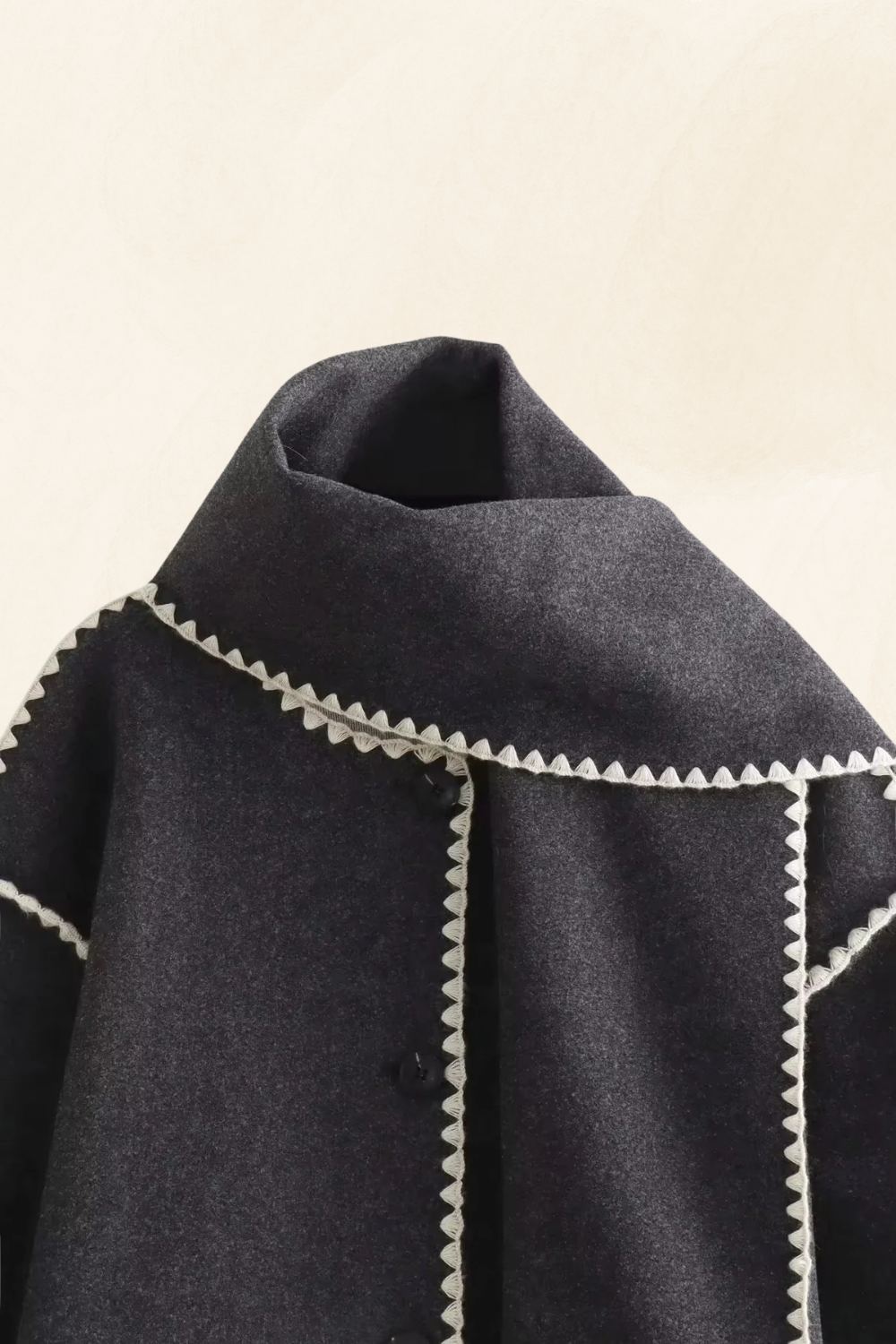 Roche Seraphine | Women's Wrapped Contrast Scarf Coat