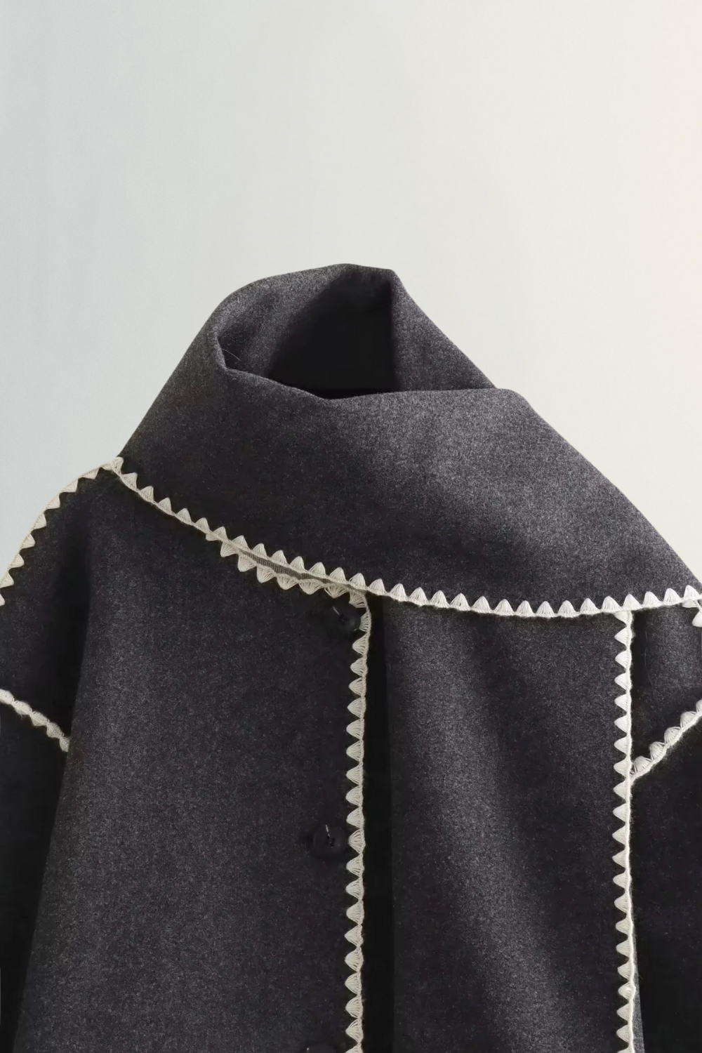 Roche Seraphine | Women's Wrapped Contrast Scarf Coat