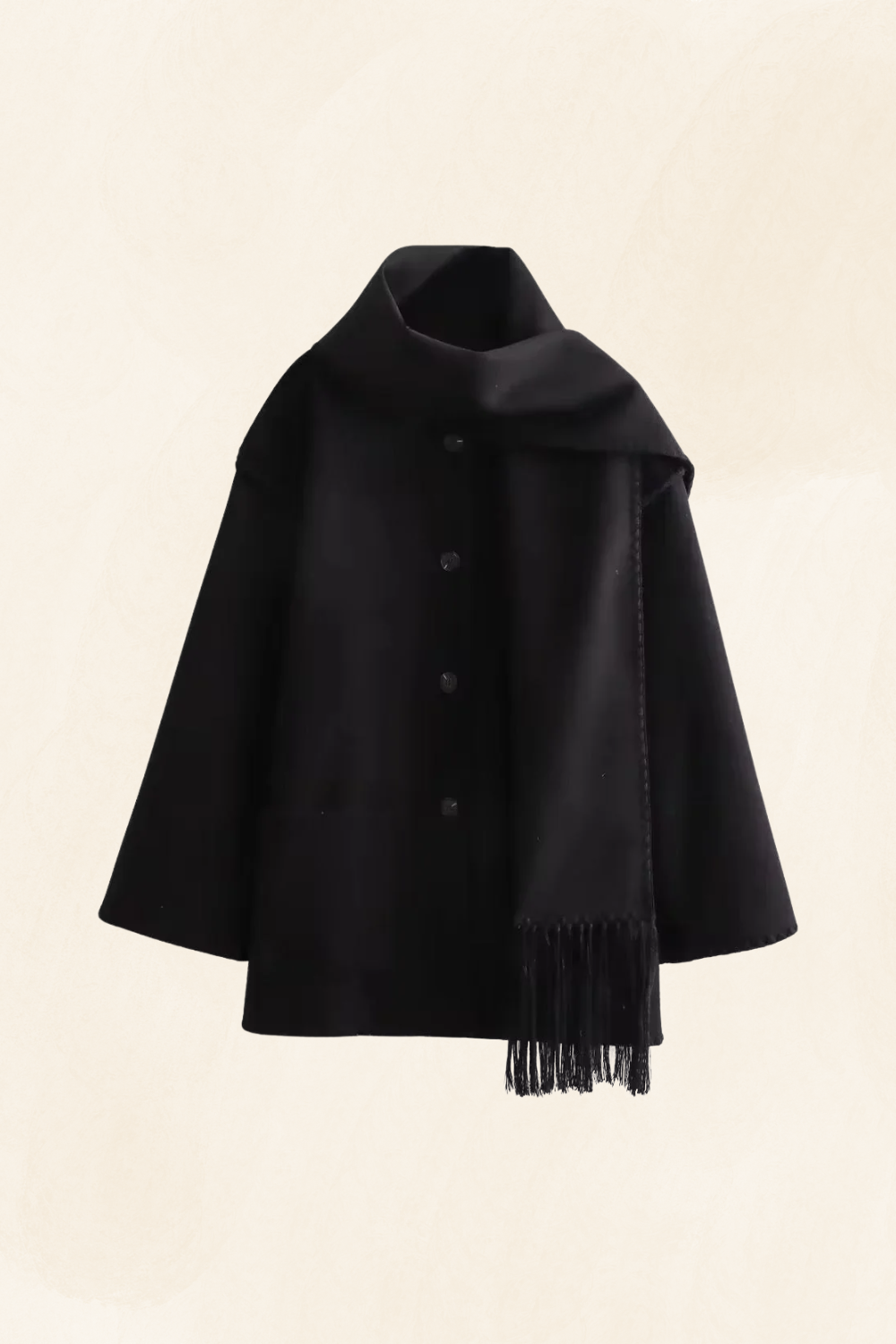 Roche Seraphine | Women's Wrapped Contrast Scarf Coat